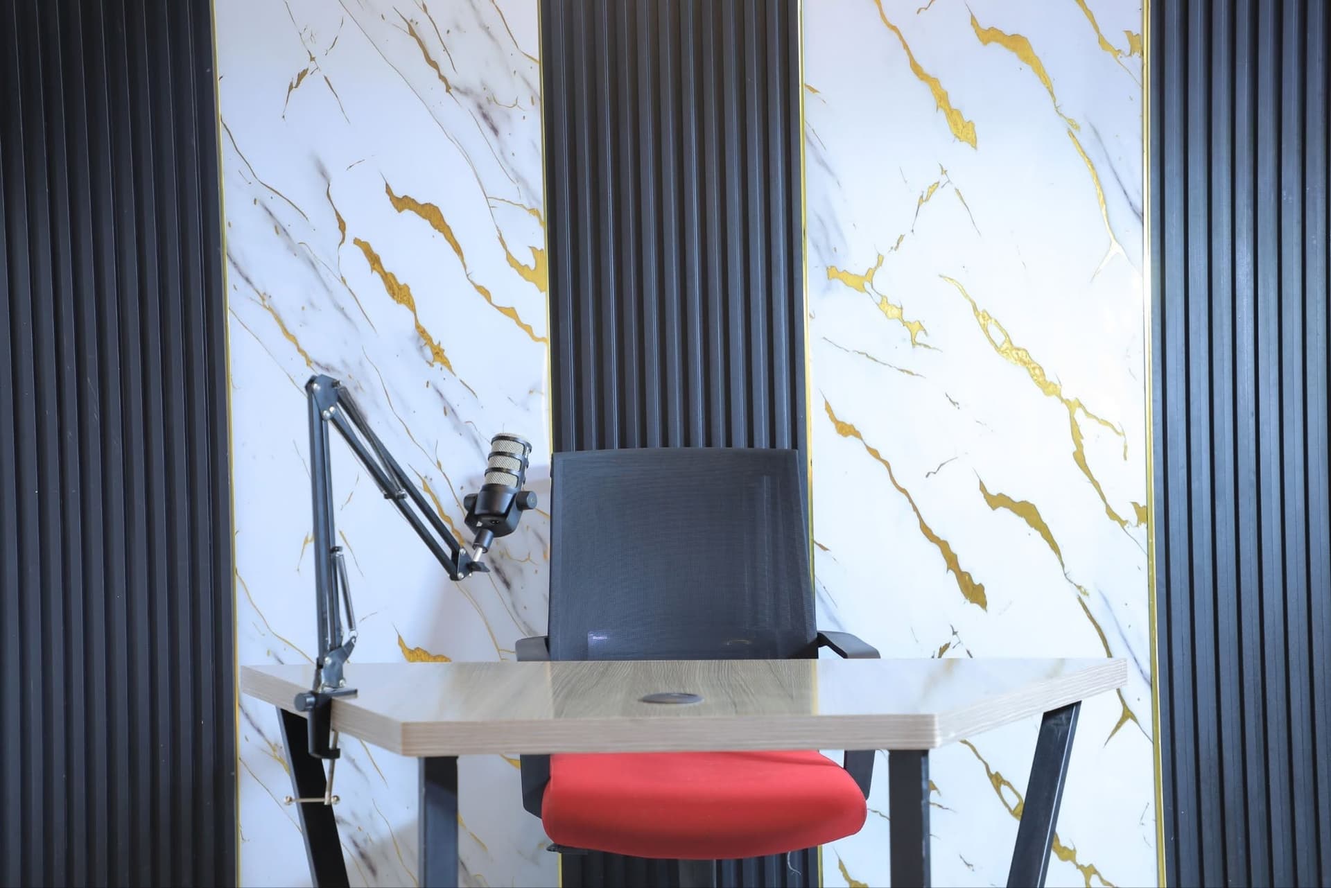 Marble Interview Setup inside Wasa Production studio in Addis Ababa