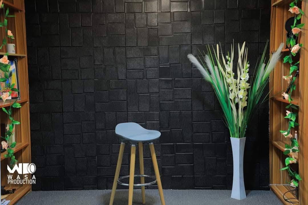 Black Textured Set inside Wasa Production studio in Addis Ababa